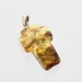 Big Honey Cross Baltic Amber Silver Pendant