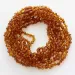 10 Big Cognac BAROQUE teething Baltic amber necklaces 36cm