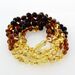 5 Rainbow BAROQUE Baltic amber adult bracelets 19cm