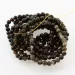 10 Dark ROUND Baltic amber stretch bracelets 19cm