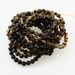 10 Dark ROUND Baltic amber stretch bracelets 19cm