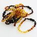 10 Rainbow BAROQUE Baltic amber teething bracelets 14cm