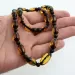 Faceted Baltic amber greenish OLIVE beads necklace 50cm