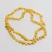 Butter BAROQUE beads Baltic amber knotted necklace 53cm