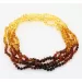 5 Rainbow BAROQUE Baltic amber adult necklaces 55cm