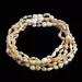 5 White BEANS teething Baltic amber necklaces 33cm