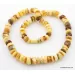 Natural butter BUTTONS Baltic amber necklace 24in