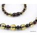 Faceted Baltic amber greenish ROUND beads necklace 20in