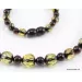 Faceted Baltic amber greenish ROUND beads necklace 20in
