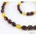 Faceted Baltic amber OLIVE beads necklace