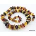 Large MULTI Baltic amber beads necklace