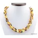 Woven multi-strand Baltic amber necklace 21in