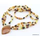 Multi-strand Baltic amber pendant necklace
