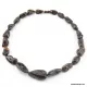 Large dark stones Baltic amber necklace
