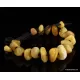 Vintage Egg Yolk beads Baltic amber bracelet 8in