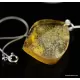 Genuine Baltic amber CARVED silver pendant