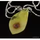 Genuine Baltic amber CARVED silver pendant