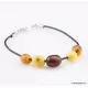 Charm beads Baltic amber leather bracelet