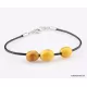Charm beads Baltic amber leather bracelet