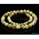 Unique Marble ROUND beads Baltic amber necklace 24in