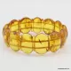 Honey pieces Baltic amber elastic bracelet 8in