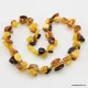 Triple BEANS Baltic amber arisan necklace 19in