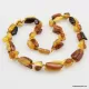 Triple BEANS Baltic amber arisan necklace 20in