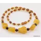Artisan combination beads Baltic amber necklace 20in