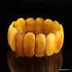 Anitique EGG YOLK pieces Baltic amber stretch bracelet
