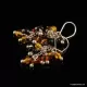 Grape bunch Baltic amber multi dangle earrings