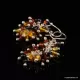 Grape bunch Baltic amber multi dangle earrings