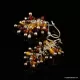 Grape bunch Baltic amber multi dangle earrings