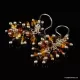 Grape bunch Baltic amber multi dangle earrings