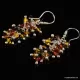 Grape bunch Baltic amber multi dangle earrings