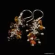 Grape bunch Baltic amber multi dangle earrings