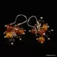 Grape bunch Baltic amber multi dangle earrings