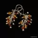 Grape bunch Baltic amber multi dangle earrings