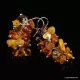 Grape bunch Baltic amber multi dangle earrings