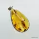 Large amulet Baltic amber silver pendant w insect inclusion 16g