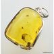 Large amulet Baltic amber silver pendant w insect inclusion 15g