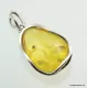 Large amulet Baltic amber silver pendant w insect inclusion 11g