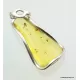 Large amulet Baltic amber silver pendant w insect inclusion 10g