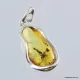 Baltic amber silver pendant w insect inclusion 8g