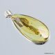 Baltic amber silver pendant w insect inclusion 9g