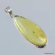 Baltic amber silver pendant w insect inclusion 8g
