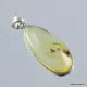 Baltic amber silver pendant w insect inclusion 6g