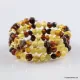 Multi BAROQUE beads Baltic amber Memory wire bracelet