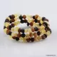 Multi Raw BAROQUE beads Baltic amber Memory wire bracelet