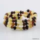 Multi Raw BAROQUE beads Baltic amber Memory wire bracelet