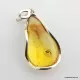 Baltic amber silver pendant w insect inclusion 10g